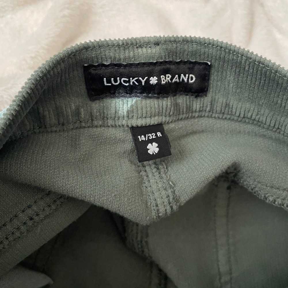 Lucky Brand Mid Rise Sweet Boot Cut Corduroy Pants Fairytale Green 14/32R NWT - Picture 2 of 10